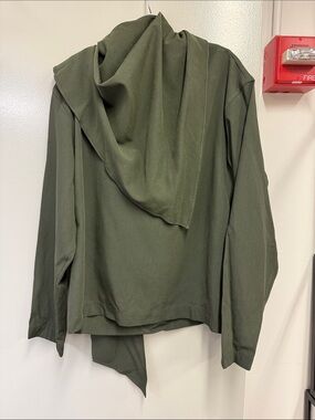 Nanushka + Zara Men's Olive Green Draped neck Shirt